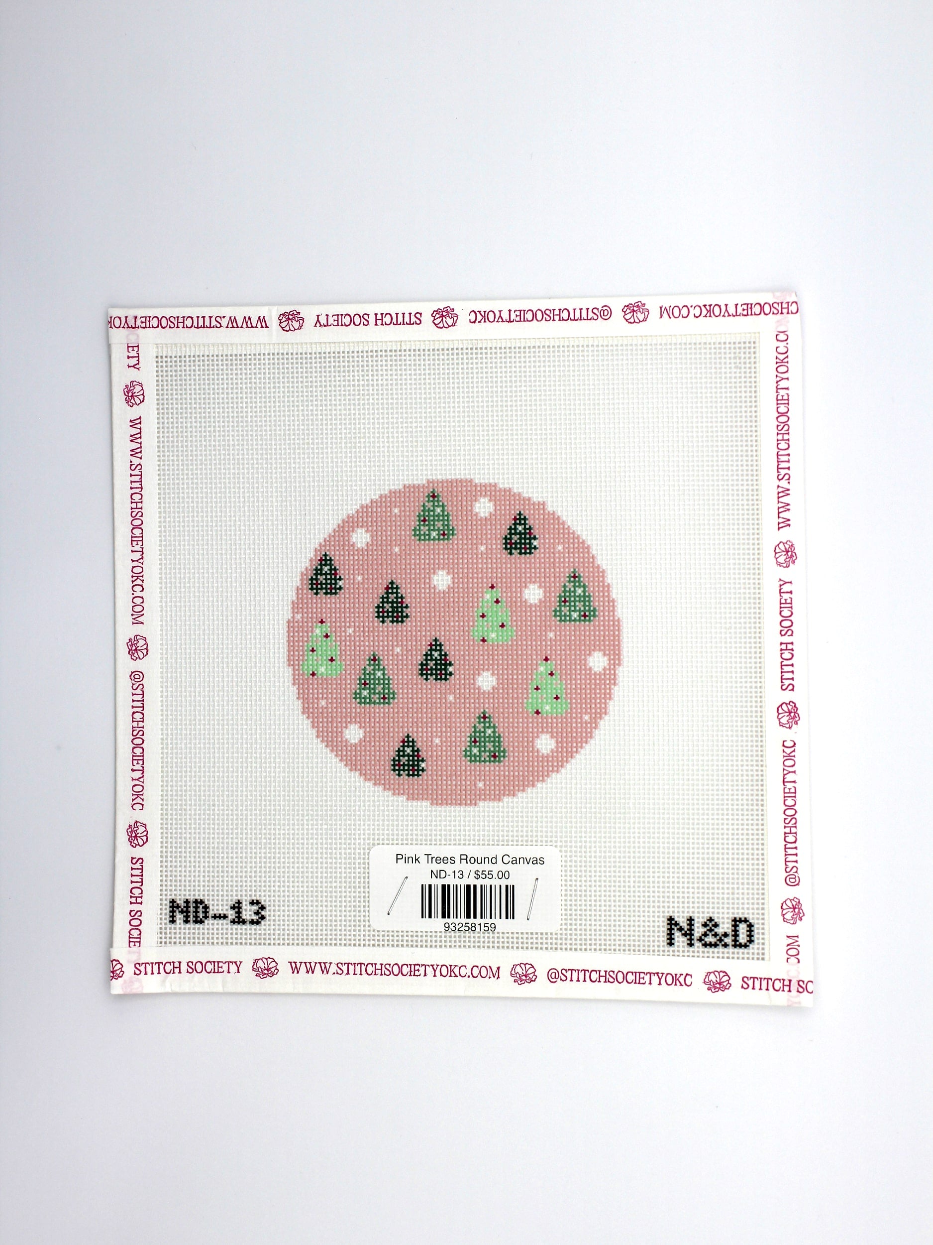 Pink Trees Round Canvas