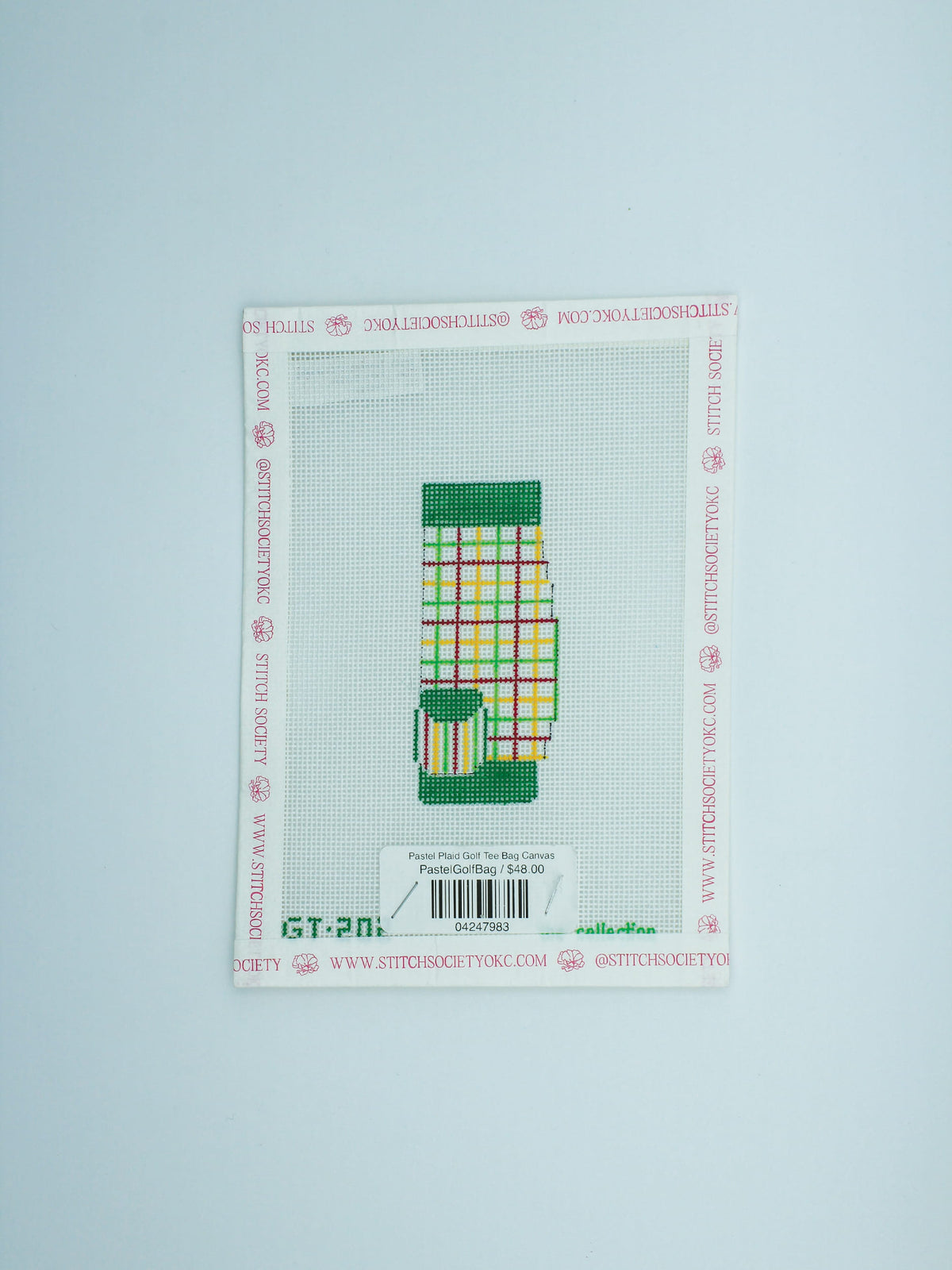 Pastel Plaid Golf Tee Bag Canvas
