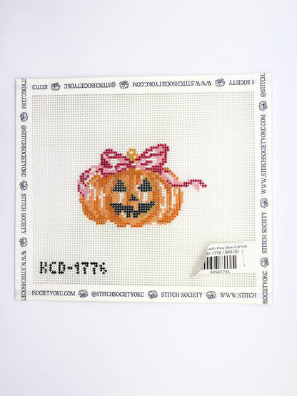 Pumpkin with Pink Bow Canvas
