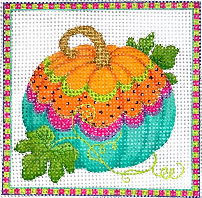 Funky Pumpkin Square #3 Canvas