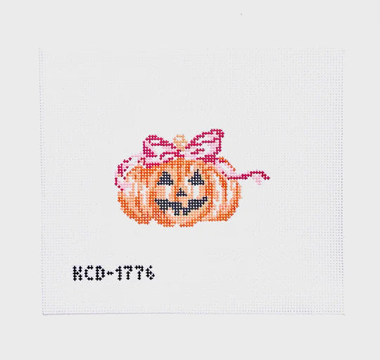 Pumpkin with Pink Bow Canvas
