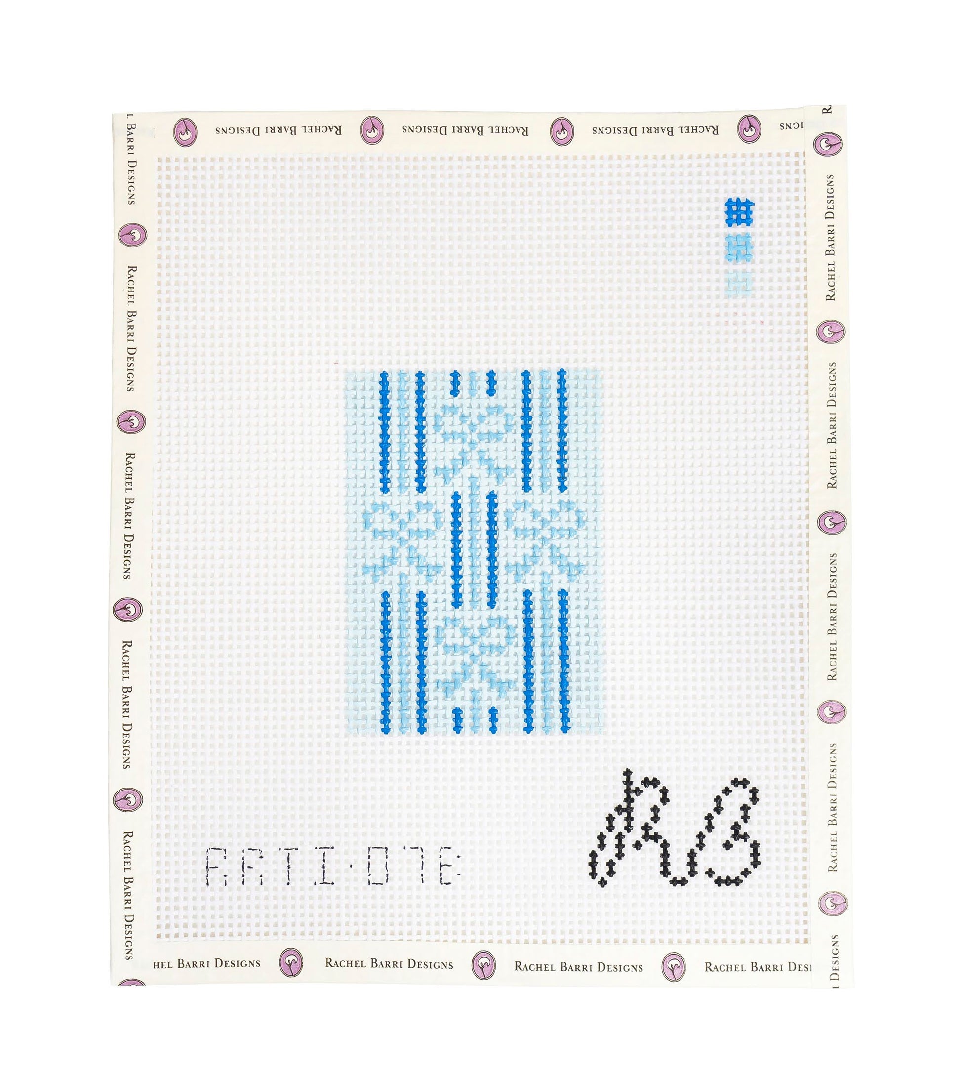 Striped Bow - Blue Canvas