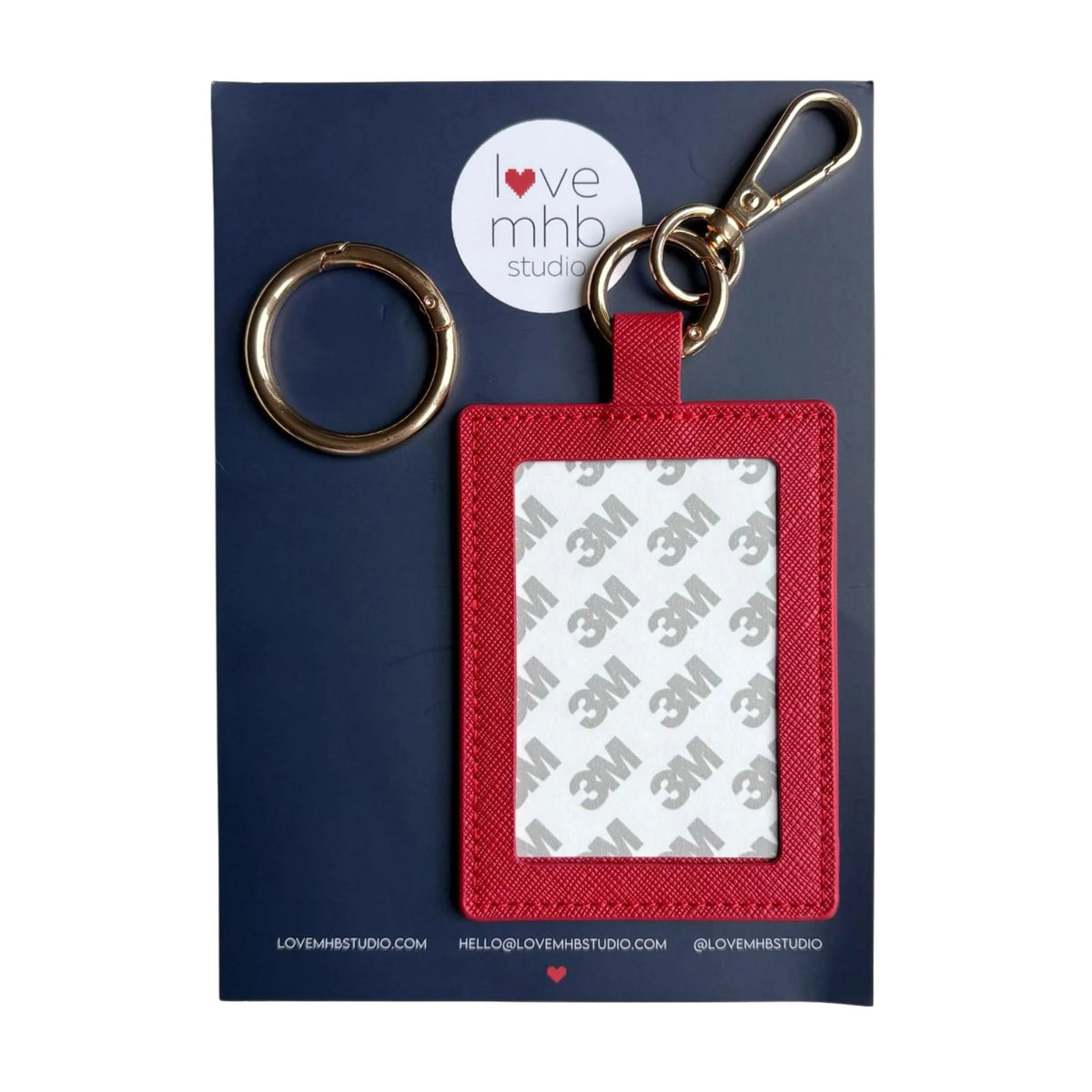 Self-Finishing Leather Charm (Rectangle) - Red