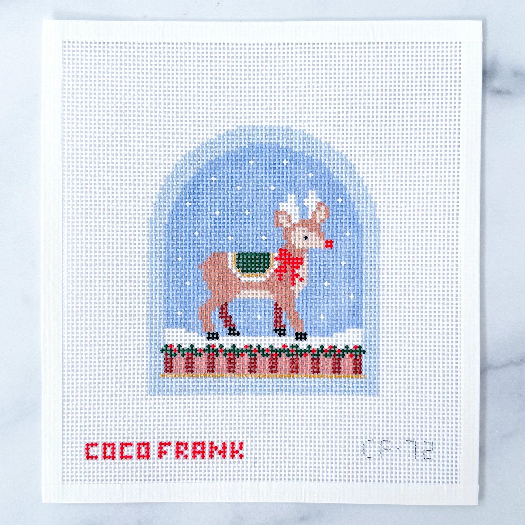 Reindeer Snow Globe Canvas