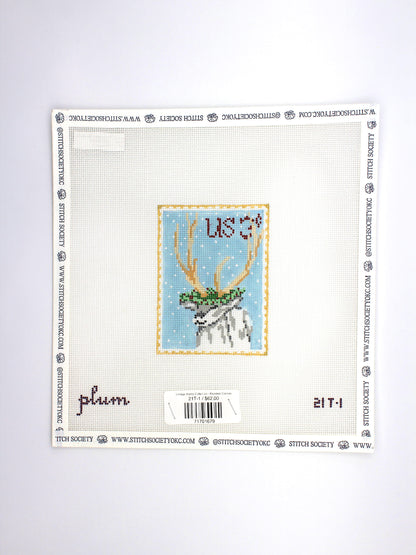 Vintage Stamp Collection - Reindeer Canvas