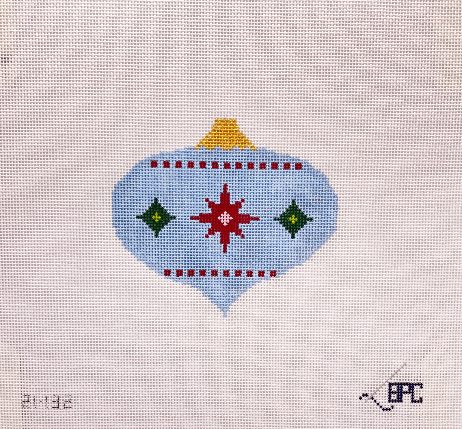 Retro Blue Ornament Canvas
