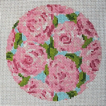 Roses on Teal Canvas