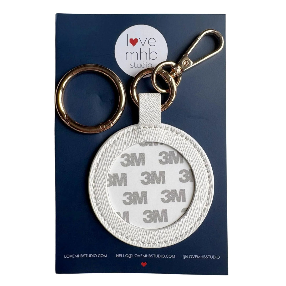 Self-Finishing Leather Charm (Round) - White