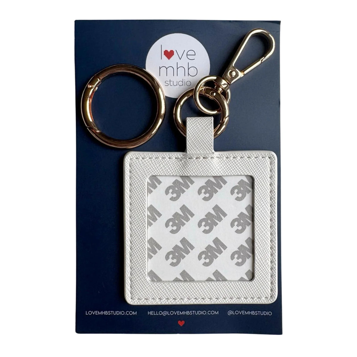 Self-Finishing Leather Charm (Square) - White
