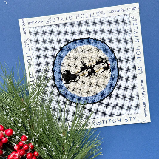 Santa Silhouette Canvas and Stitchguide
