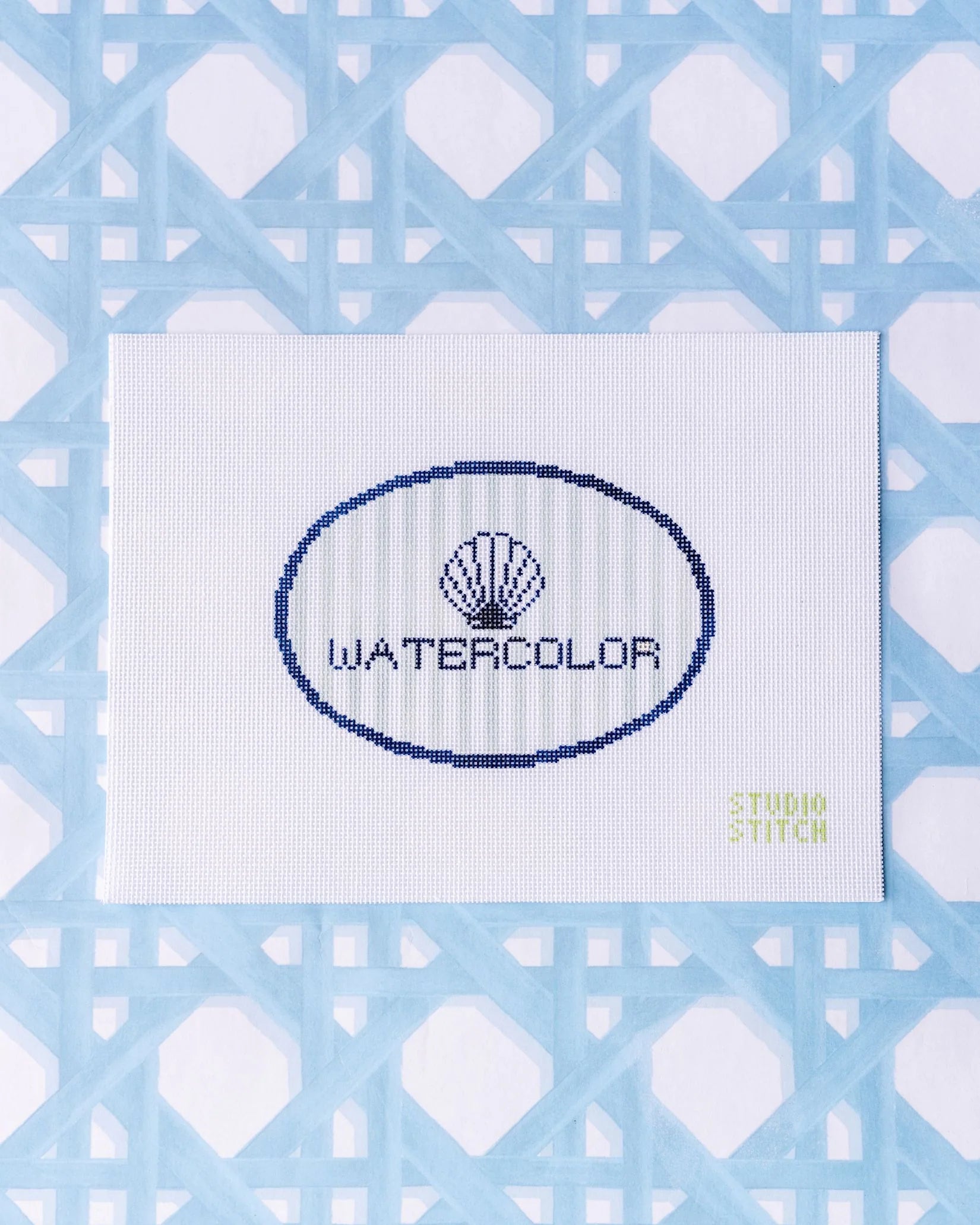 Watercolor Striped Oval Canvas