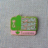 Pink and Green Sardine Can Needle Minder