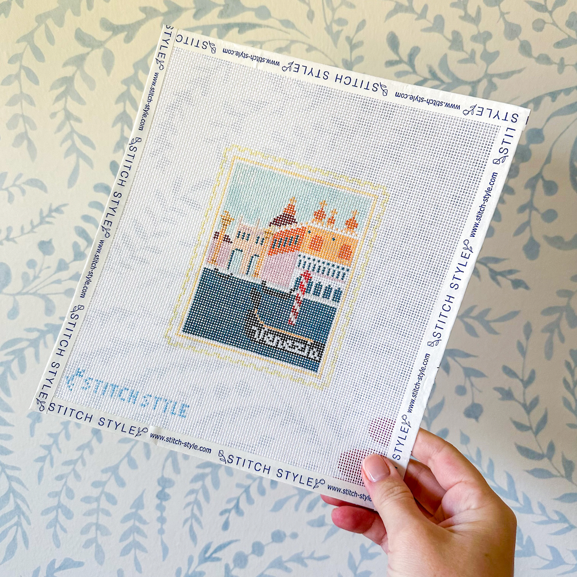 Venetian Gondola Travel Stamp Canvas