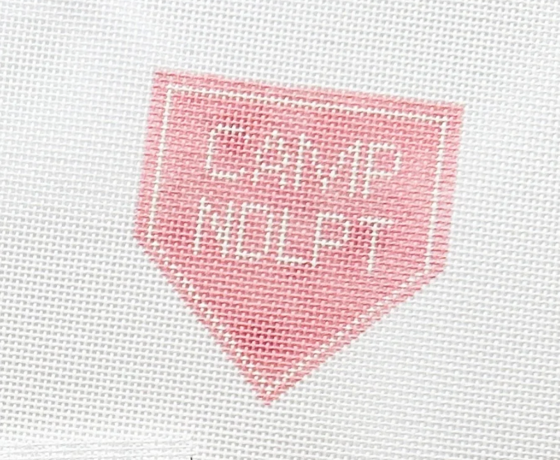 Camp Needlepoint Bag Charm- Pink