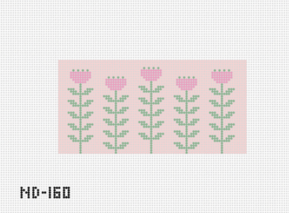 Pink & Green Block Print Flower A - Clutch Insert