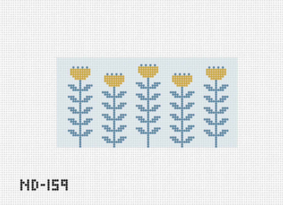 Blue & Gold Block Print Flower A - Clutch Insert