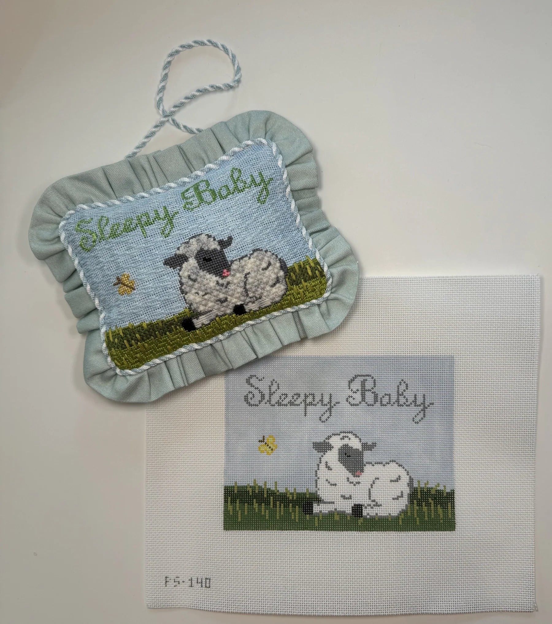 Sleepy Baby Blue Canvas