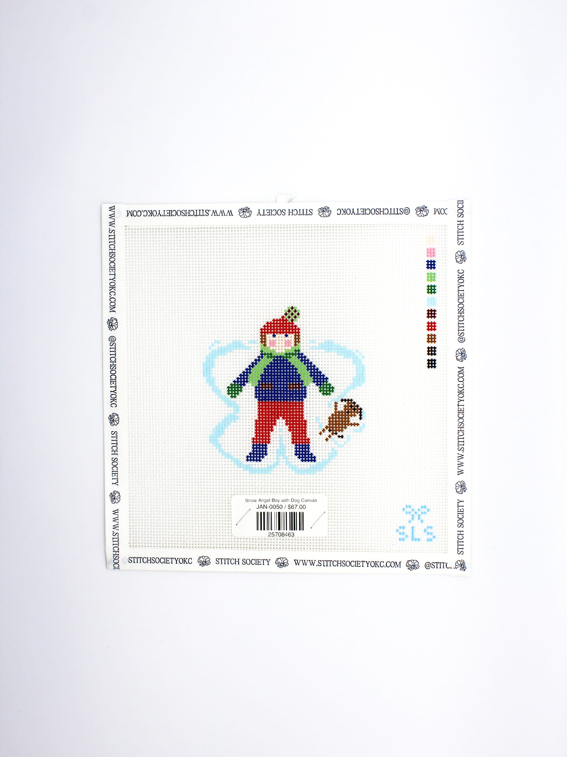 Snow Angel Boy with Dog Canvas