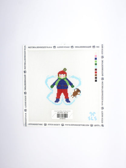 Snow Angel Boy with Dog Canvas