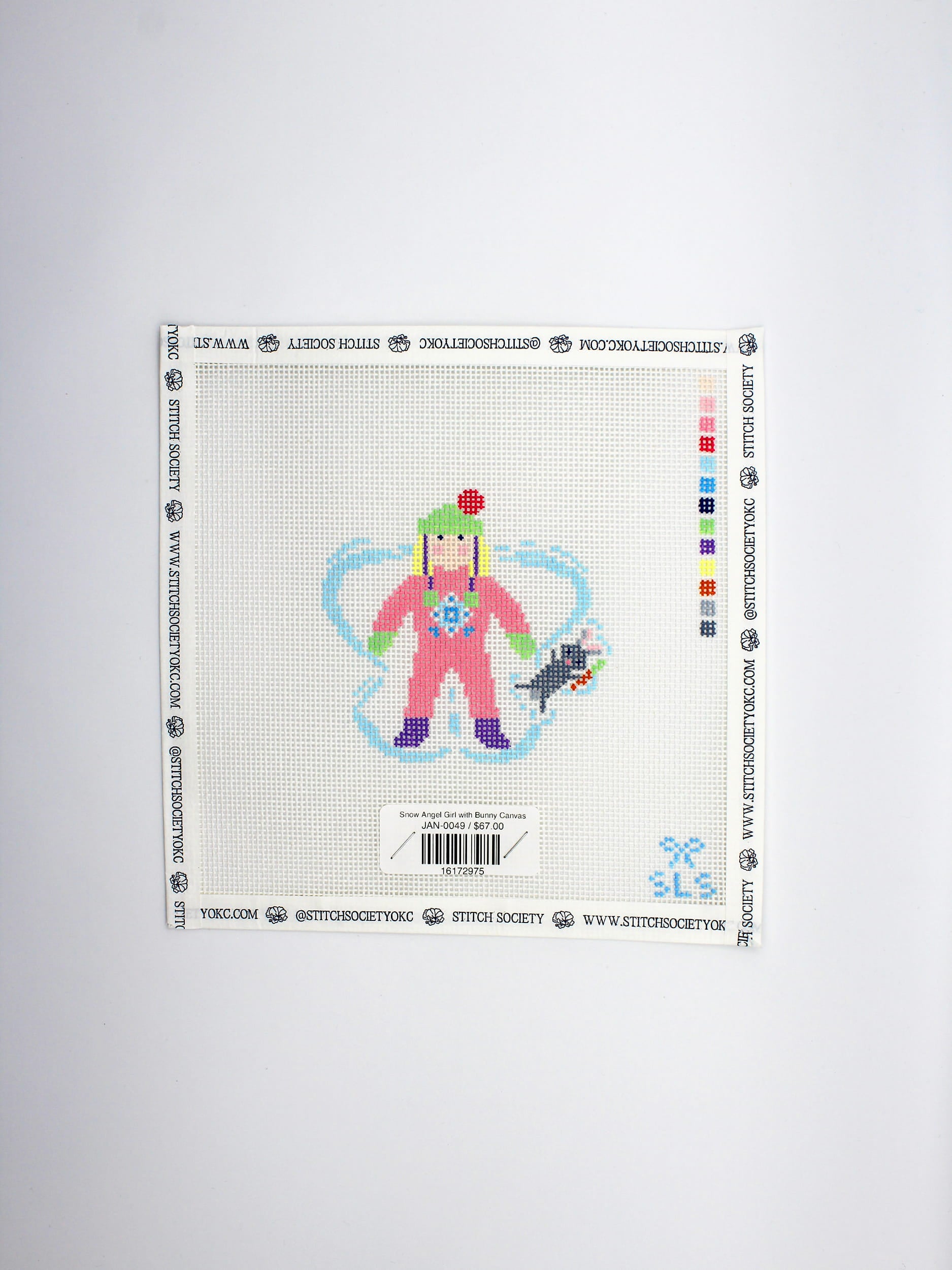Snow Angel Girl with Bunny Canvas