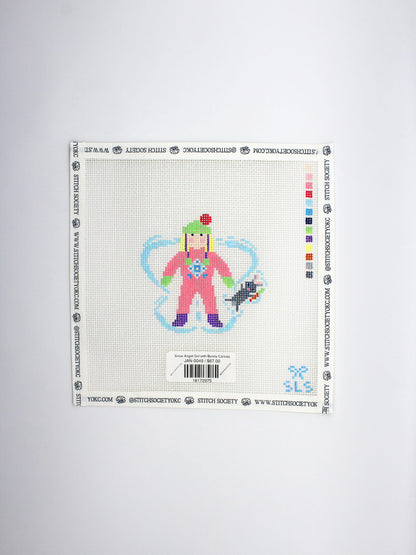 Snow Angel Girl with Bunny Canvas