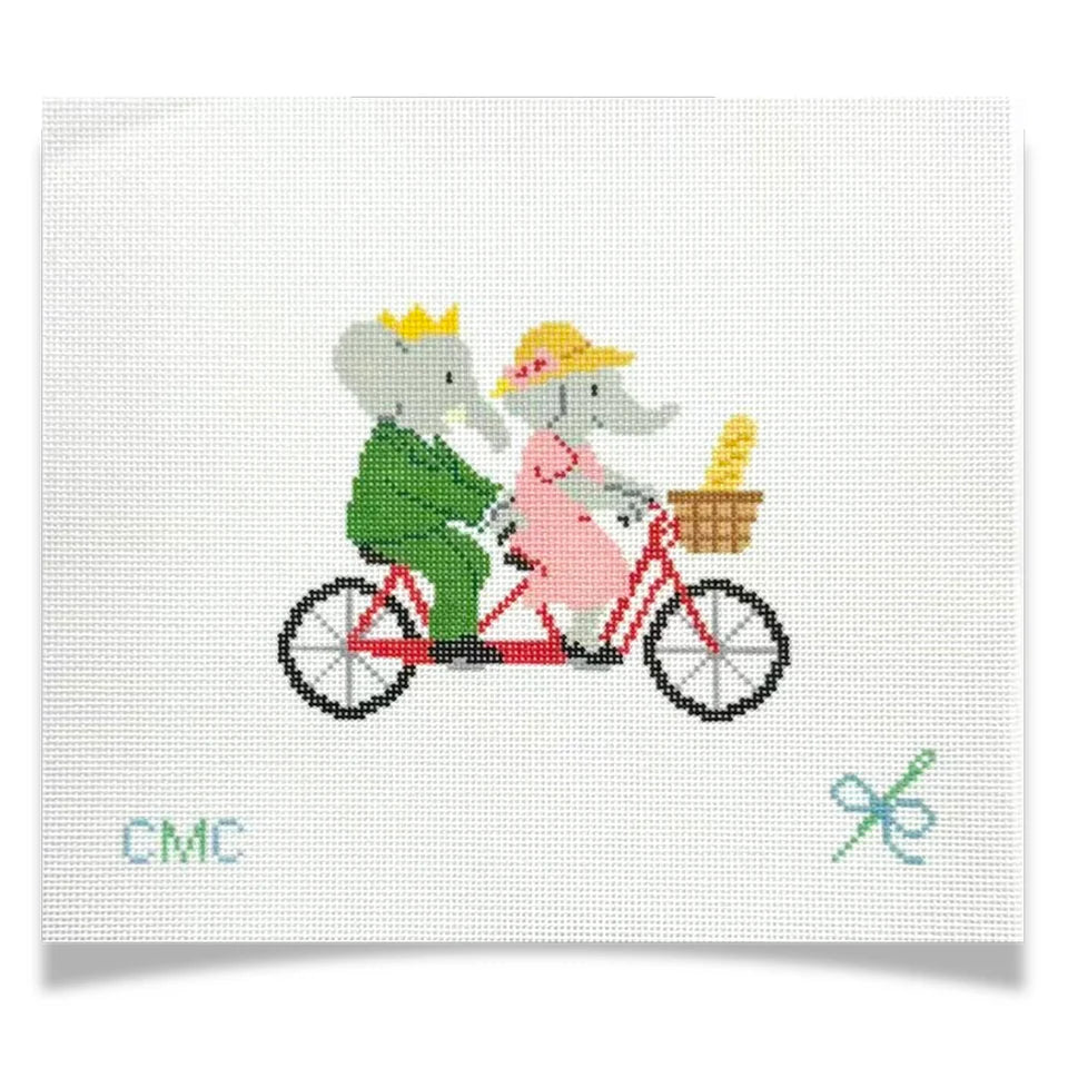 Storybook Elephants on Tandem Bike