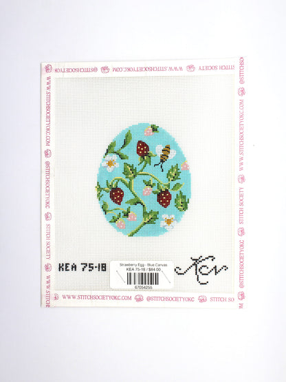 Strawberry Egg - Blue Canvas