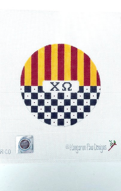 Large Round with Checks & Stripes - Chi Omega