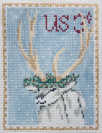 Vintage Stamp Collection - Reindeer Canvas