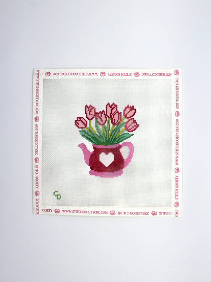 Heart Flower Teapot Canvas