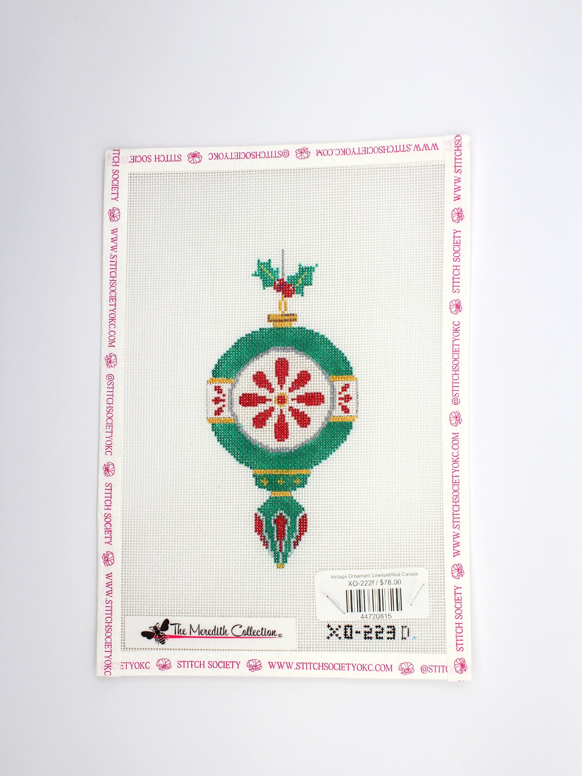 Vintage Ornament Emerald/Red Canvas