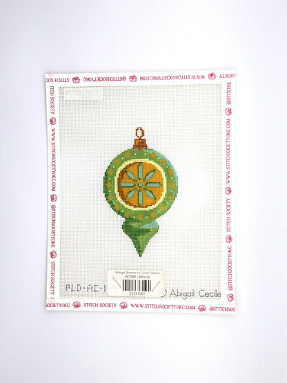 Vintage Ornaments: Green Canvas