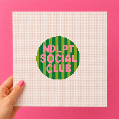 Social Club 18 Mesh Needlepoint  Canvas |4" | round