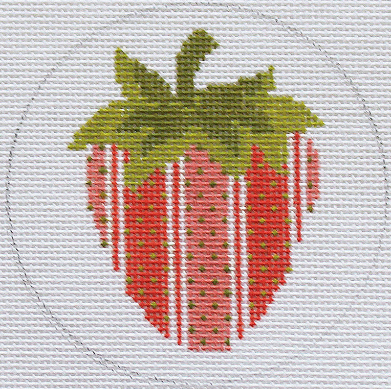 Strawberries: Coral Stripes Canvas