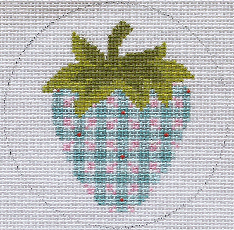 Strawberries: Blue Checks w/ pink dots Canvas