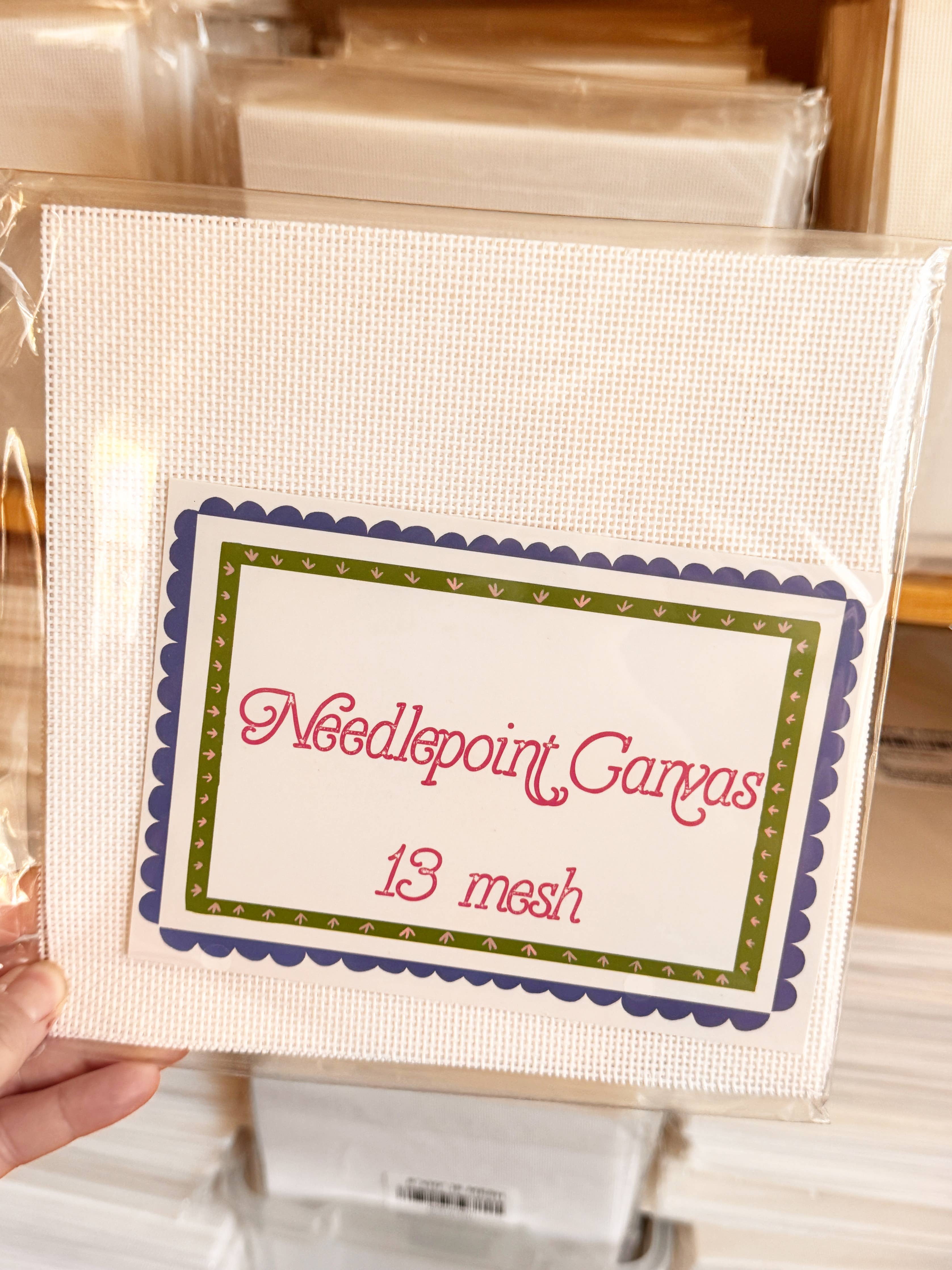 Blank Needlepoint Canvas Sheets Set of 6 13 Mesh Mono Canvas: 8" x 8" | Set of 6