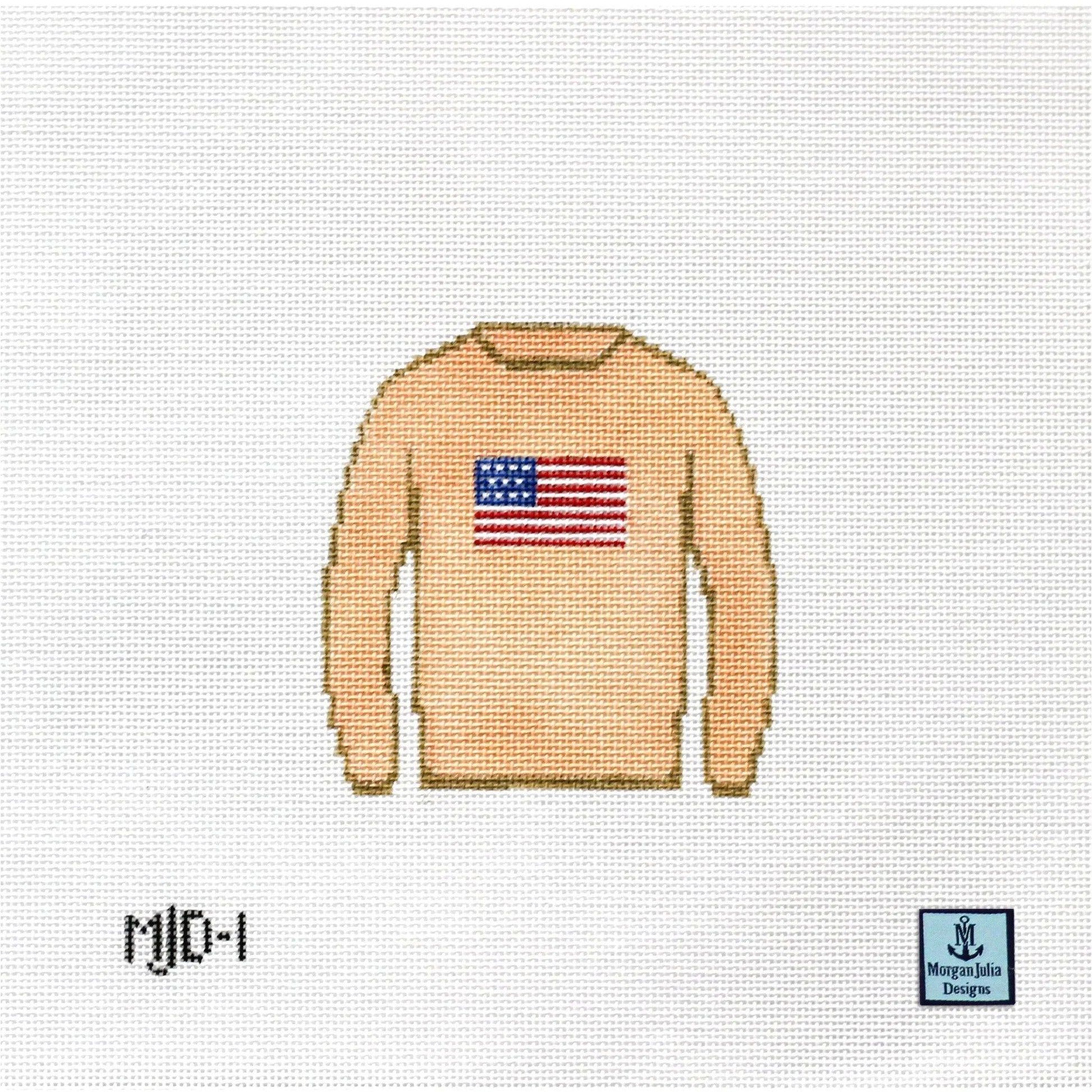 American Flag Sweater - Cream Canvas