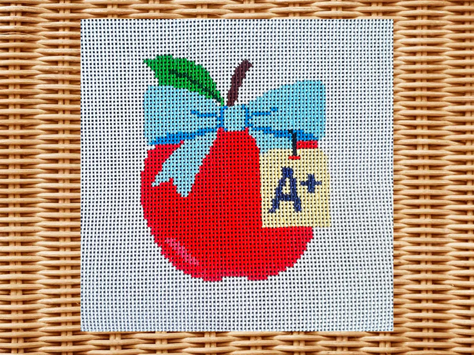 Apple with Bow Canvas