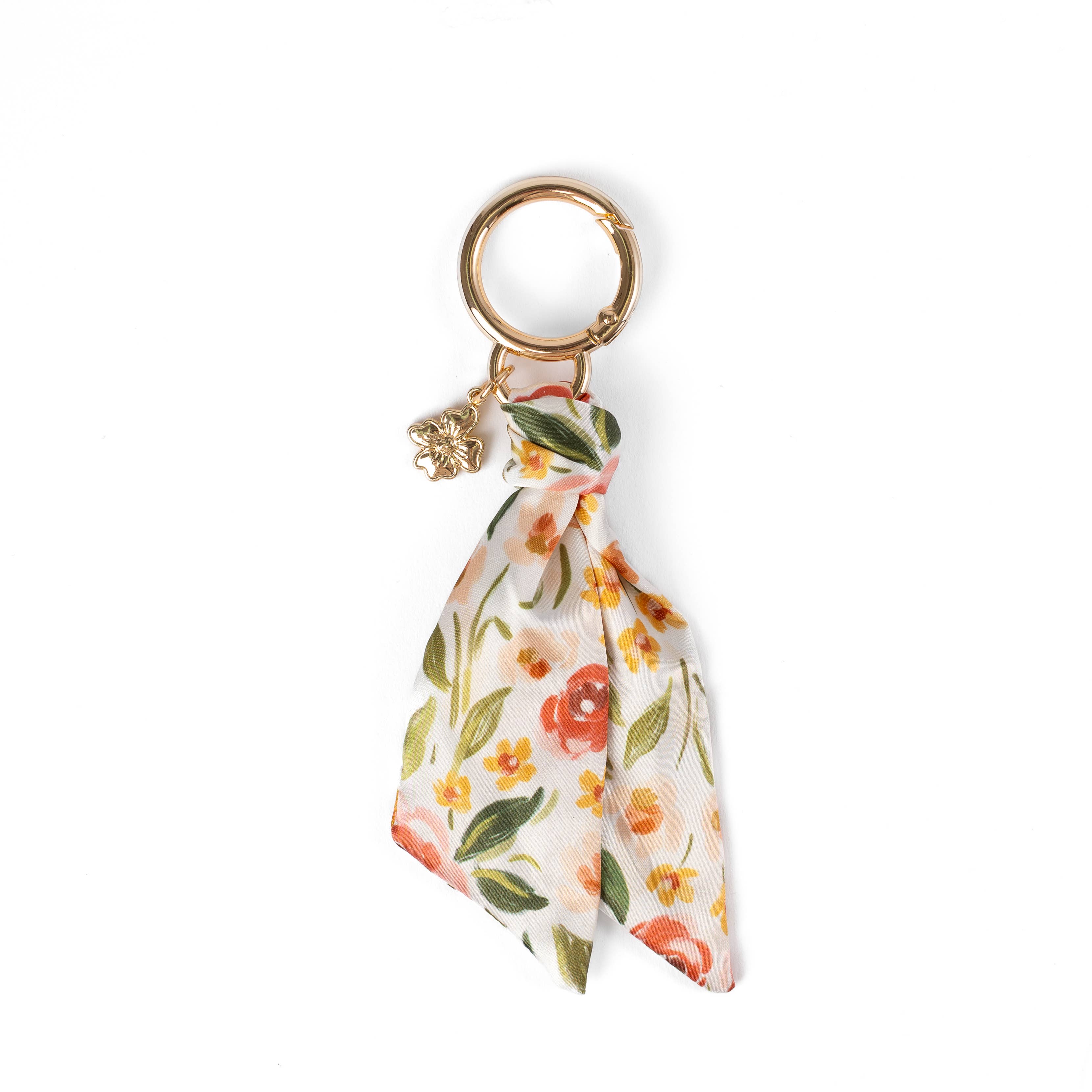 Floral Satin Keychain: Porcelain Floral