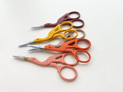 Bird scissors, small sewing scissors, stork scissors: Burnt orange