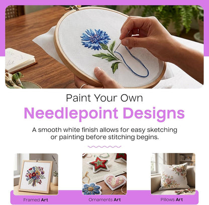 Blank Needlepoint Canvas Sheets Set of 6 13 Mesh Mono Canvas: 8" x 10" | Set of 6