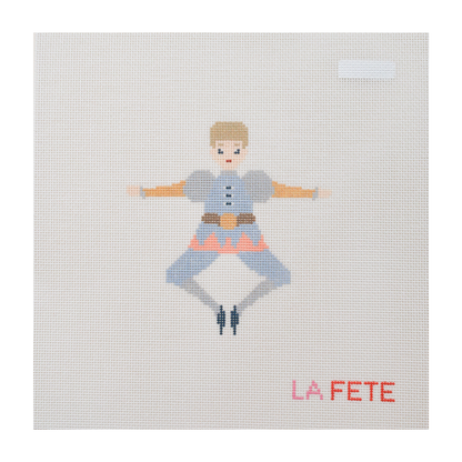 12 Days Of Christmas - Ten Lords A-Leaping Hand Painted Needlepoint Canvas