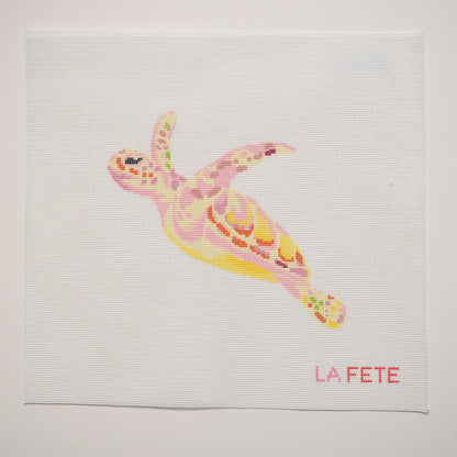 Sea Turtle Hand Painted Needlepoint Canvas