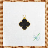 Black Enamel Clover Charm Canvas