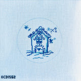 Blue Gingerbread House Ornament Canvas