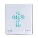 Blue Hydrangea Stripe Cross Printed Canvas