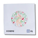 Bunny with Book Round Printed Canvas