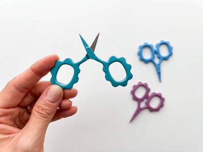 Small Flower scissors, tiny embroidery scissors: Dark Sage