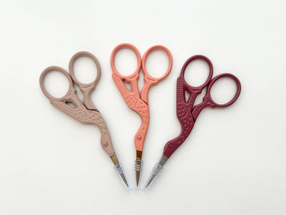 Bird scissors, small sewing scissors, stork scissors: Burnt orange