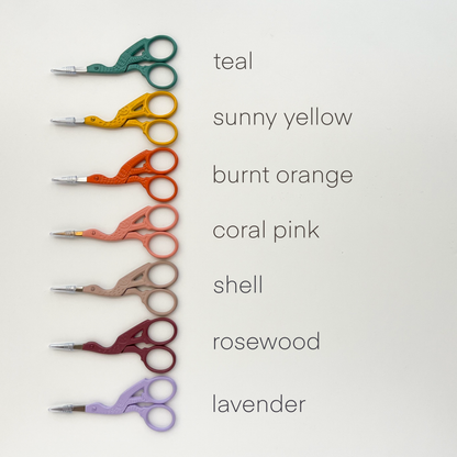 Bird scissors, small sewing scissors, stork scissors: Burnt orange